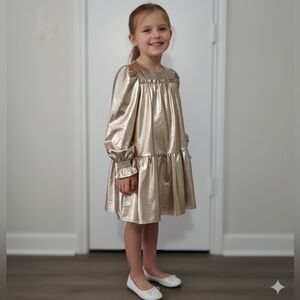 Gold Metallic Dress Girls Size 8